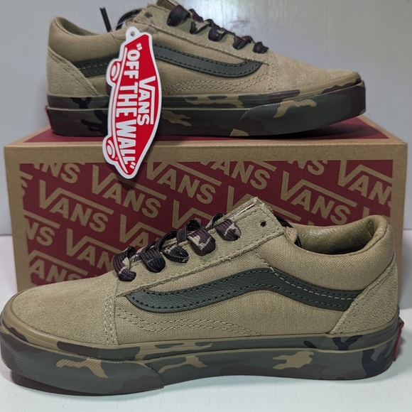 Vans Old Skool Camo Sidewalk Cornstalk Party Sneakers - Picture 1 of 11